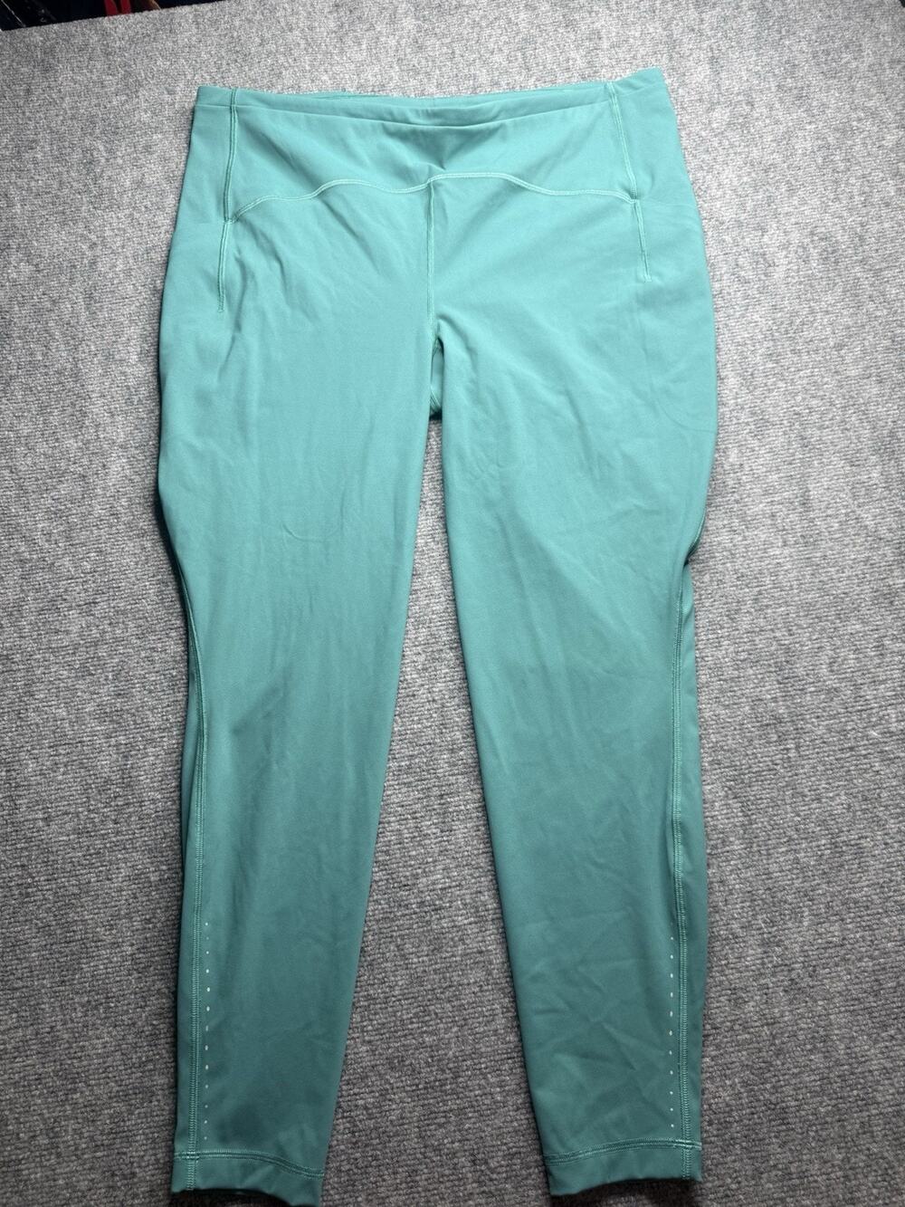 Lululemon Maldives Green High Rise Leggings Size 18 Plus Size 25” With Pockets